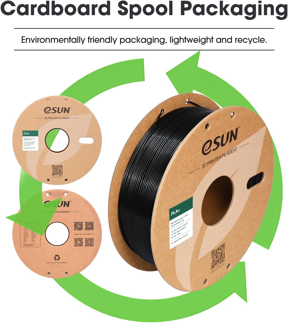 Pla+ 1.75Mm Grass Green 1Kg/Roll With Paper Roll