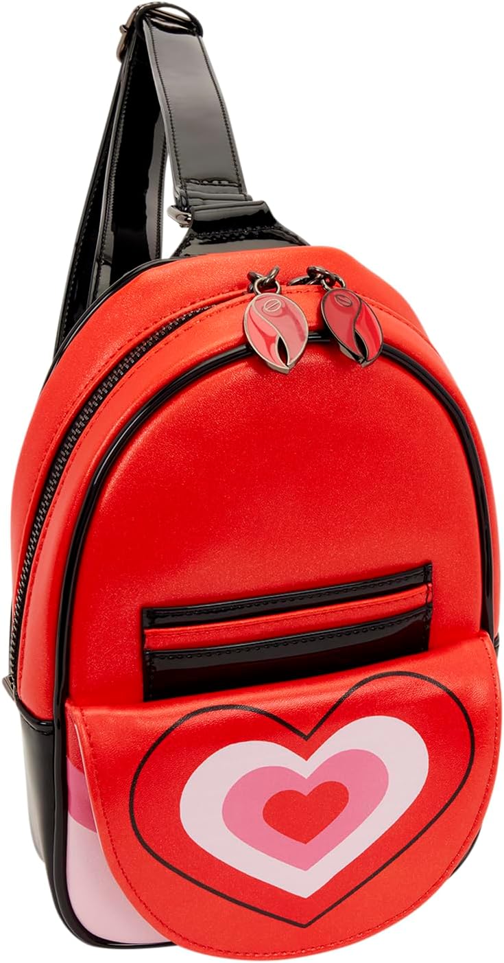 Loungefly Cartoon Network: Powerpuff Girls – His Infernal Majesty – Borsa a tracolla con ciondolo con cerniera – ideale per bambini e adulti – borse da collezione