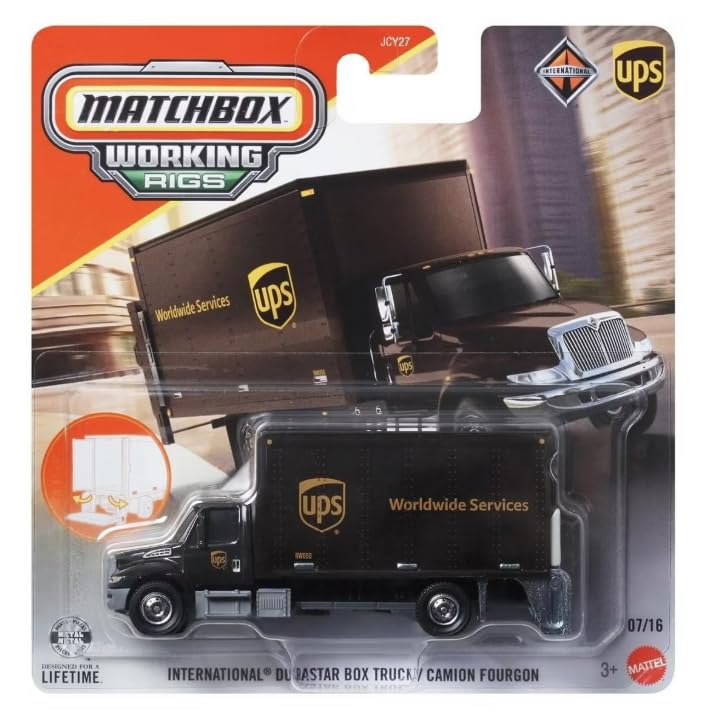 Matchbox Working Rigs Parcel Delivery International Durastar Box Truck 07/16-1:64 Scale Diecast Toy Truck