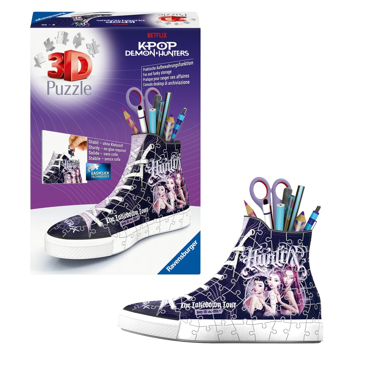 Ravensburger 3D Puzzle 12002615 - Sneaker K-Pop Demon Hunters - Praktischer Stiftehalter - Schreibtisch-Organizer für Erwachsene und Kinder ab 8 Jahren