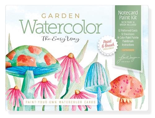 Watercolor the Easy Way Paint-Your-Own Watercolor Cards Garden: Notecard Paint Kit with Paint and Brush Included