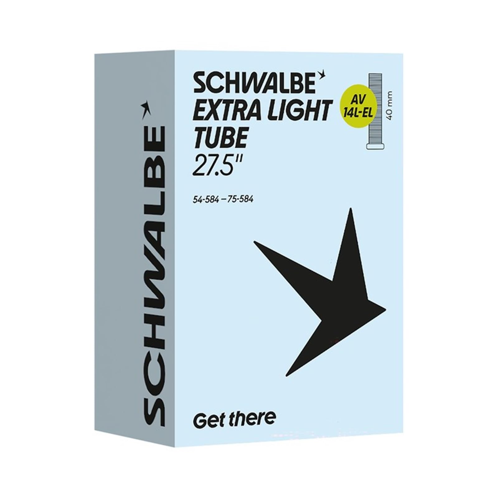 Schwalbe Camera d'aria per bicicletta AV14L-EL Extra Light 54/75-584 IB AGV 40 mm