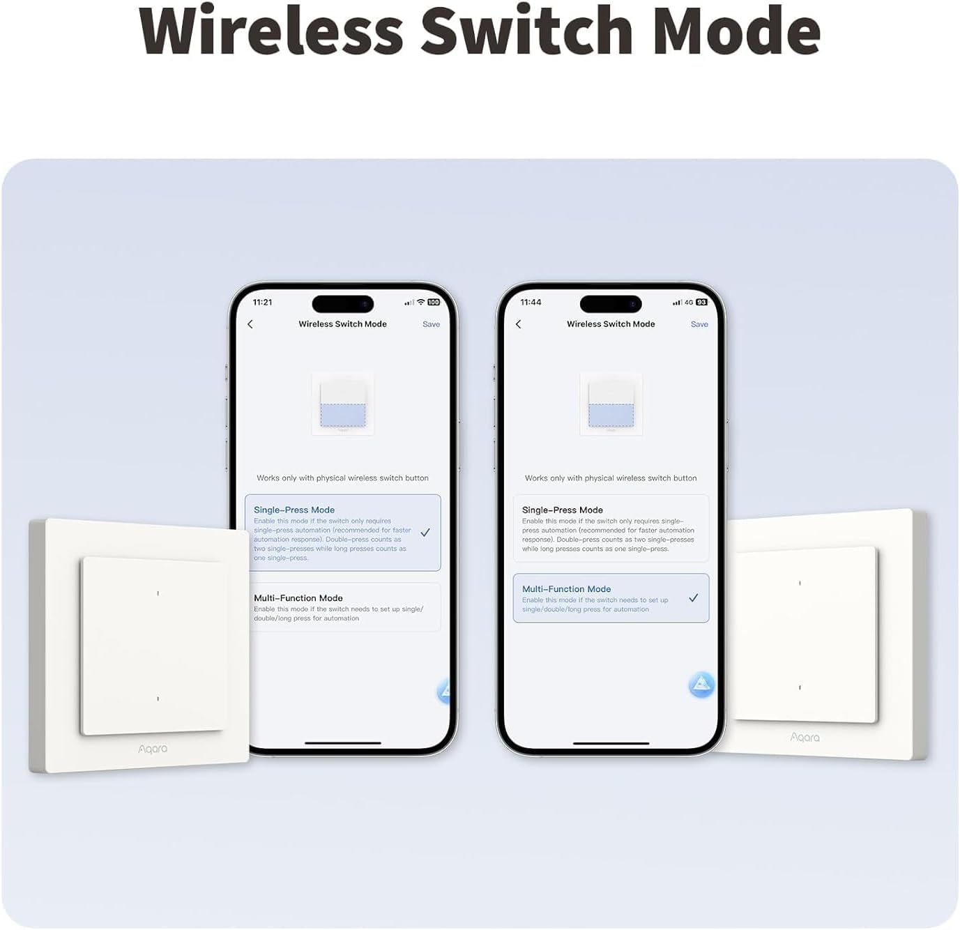 Aqara Light Switch H2 Eu (2 Buttons, 1 Channel)