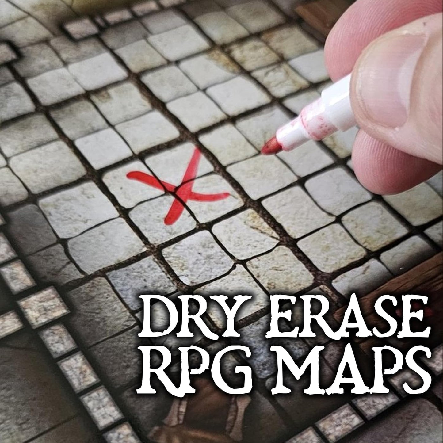 Loke BattleMats | The Dungeon Reignited Set Of 2 Books Of Battle Mats | RPG Accessory, Compatible with Tabletop Role Games, Erasable Cards, 2 Battle Mat Books | 1+ Players