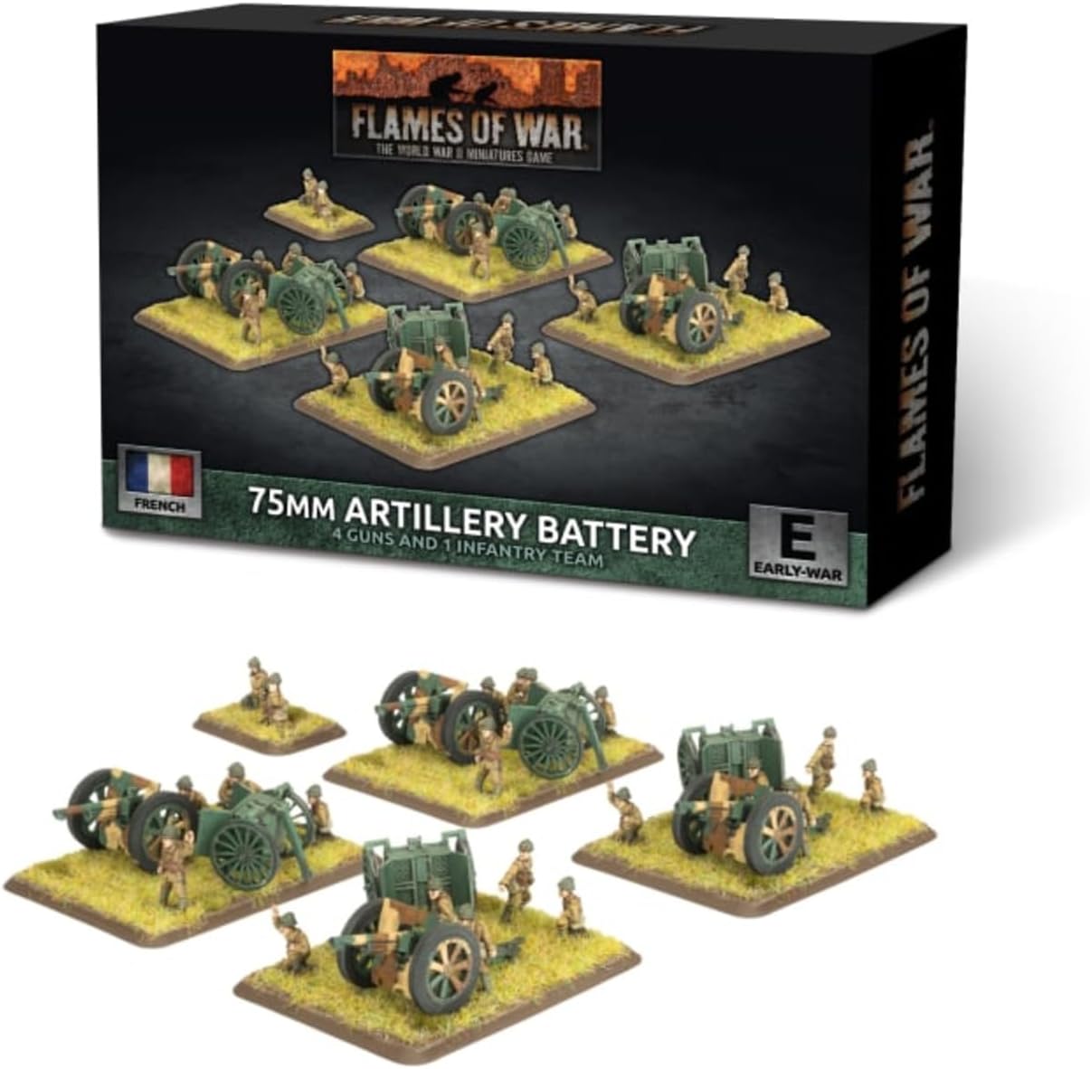 Flames of War: FRX16 75mm mle 1897 Gun Battery (x4 guns