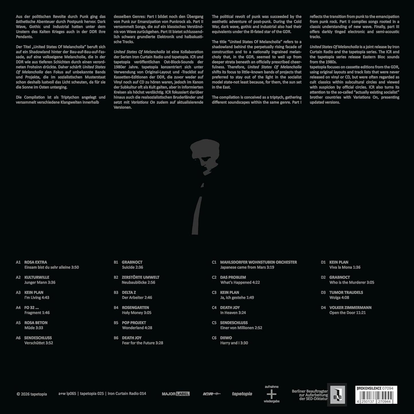 United States Of Melancholia: Post Punk Gdr 1982-1990 Vol. 1