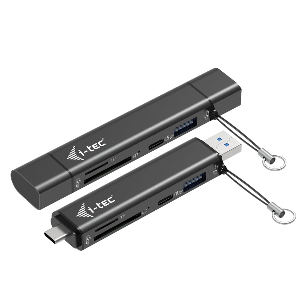 i-tec USB-C/USB-A Dongle SD・TF e 2X USB (1x USB-A・1x USB-C)・USB 3.2 Gen 1 (3.1 Gen 1) Type-A + Type-C・USB 3.2 Gen 1 (3.1 Gen 1) Type-A・USB 3.2 Gen 1 (3.1 Gen 1) Type-C・MicroSD (TransFlash