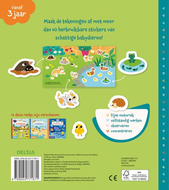 Mijn eerste stickerboek Babydieren: Met meer dan 60 herbruikbare stickers