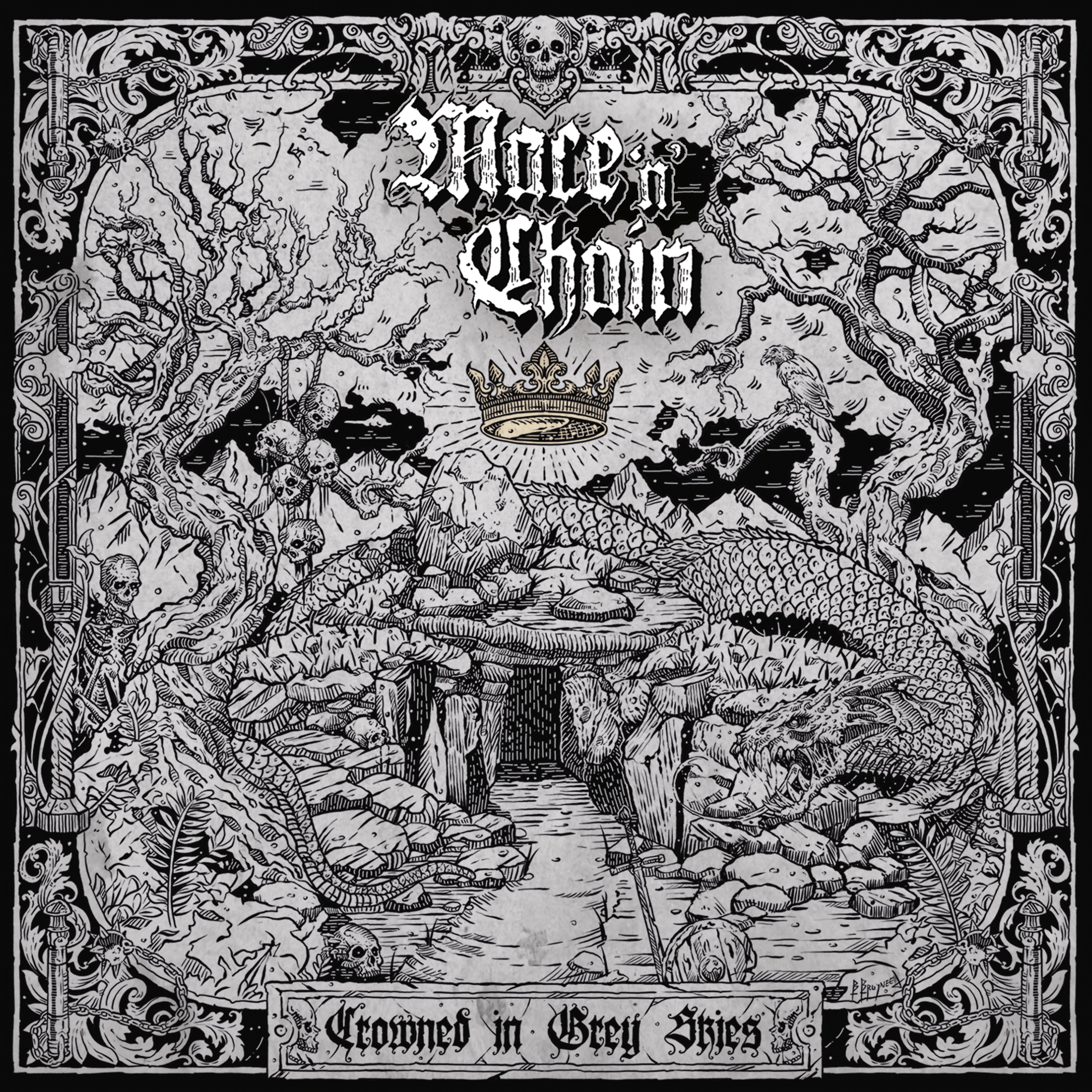 Crowned in grey skies