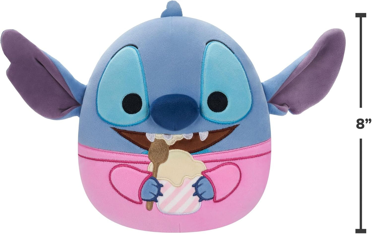 Squishmallows Original Disney 8-Inch Stitch Easting Ice cream Plush - Little Ultrasoft Official Jazwares Plush