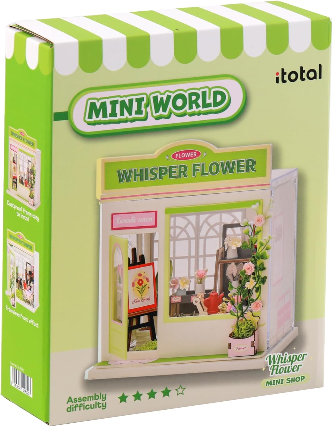 I-TOTAL® - Mini Shop DIY montageset - creatieve 3D-modelbouwsets om te bouwen (124 delen), decoratie voor huis en bureau, creatieve hobby (WHISPER FLOWER