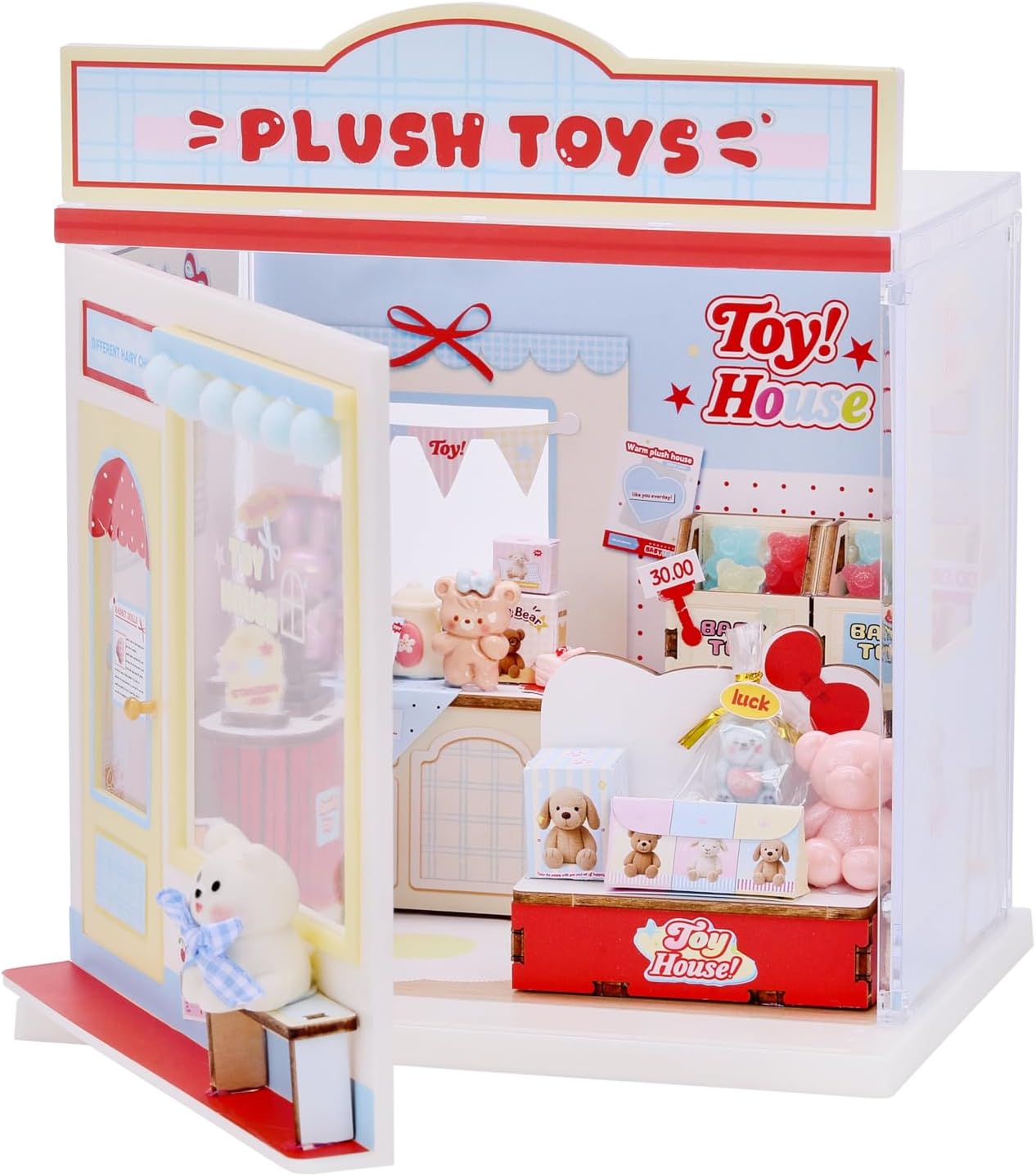 I-TOTAL® - Mini Shop DIY montageset – creatieve 3D-modelbouwsets om te bouwen (105 delen), decoratie voor huis en bureau, creatieve hobby (pluche speelgoed