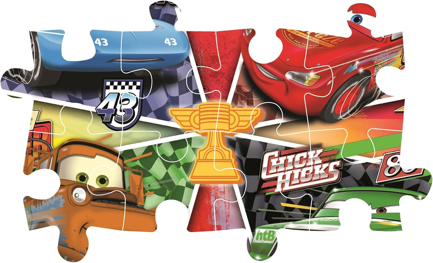 Clementoni - Puzzel voor kinderen, 60 MAXI delen Supercolor, voor kinderen van 4 + jaar, afbeelding van het Cars-karton, cadeau-idee, Made in Italy, 62 x 42 cm, 26332