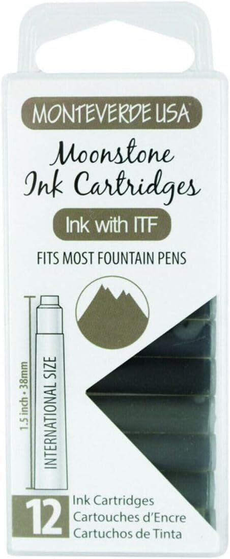 Monteverde G305MS 12 Standard Ink Cartridges - Moonstone
