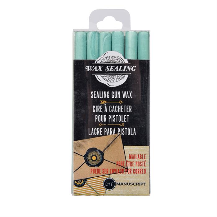 Manuscript Sealing Gun Wax Sticks - pack of 6 - Aqua