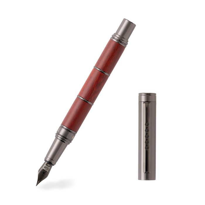 Tom Hessin Revolution Collection Ironbridge Fountain Pen with Gun Metal Trim & PVD Black Fine Nib