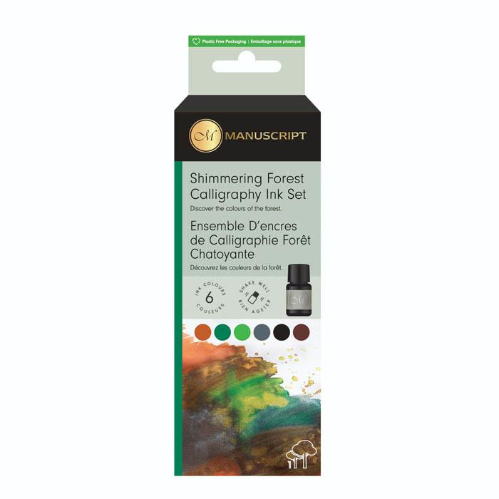 Manuscript Shimmer Ink (7ml) Pack of 6 - Forest