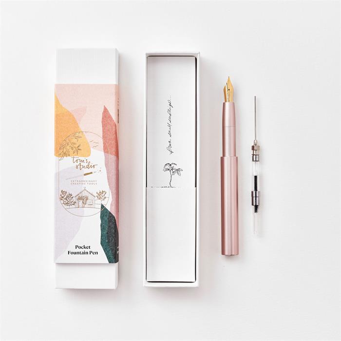Tom's Studio Pocket Fountain Pen - Blush - V2 - Medium Nib
