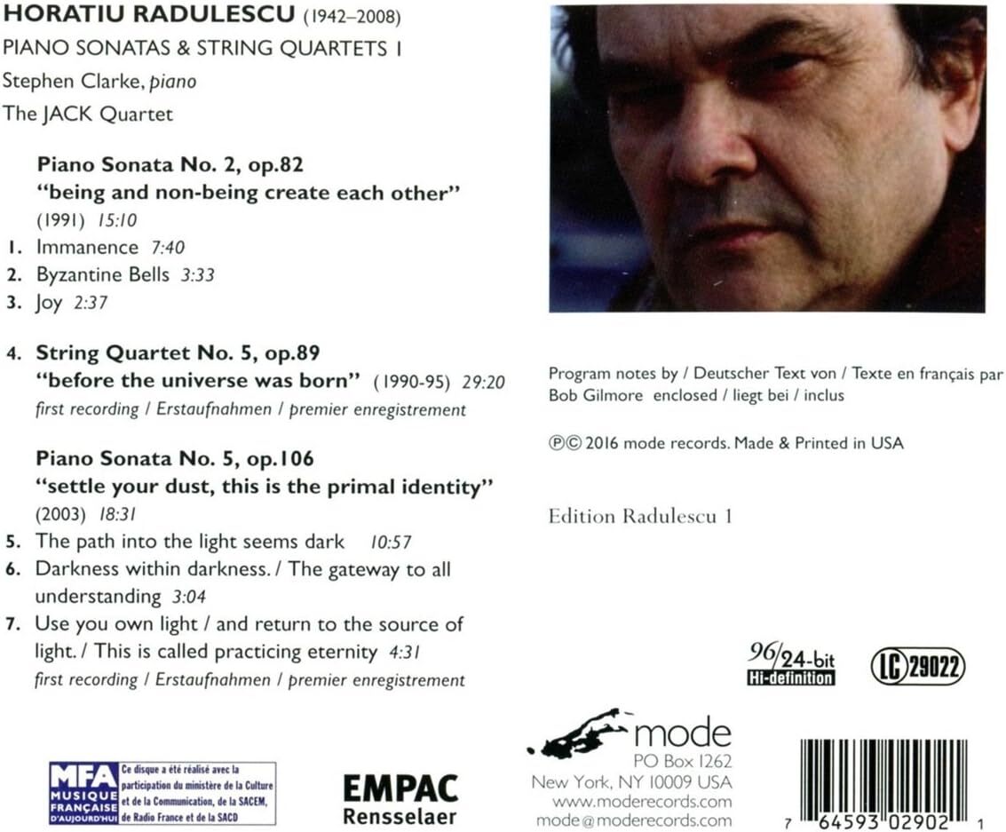 Horatiu Radulescu: Piano Sonatas & String Quartets 1