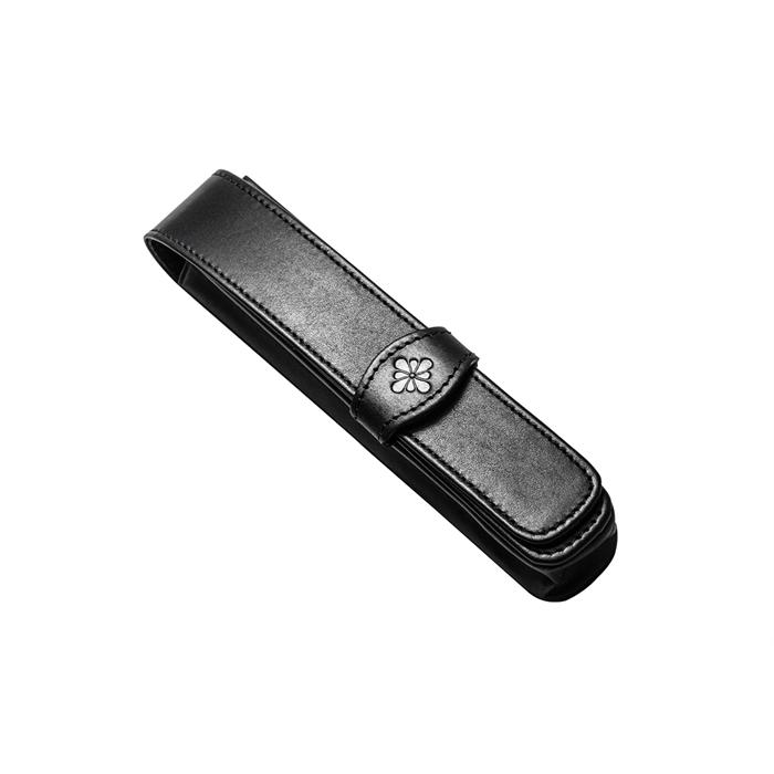 Diplomat leather single pen case - black