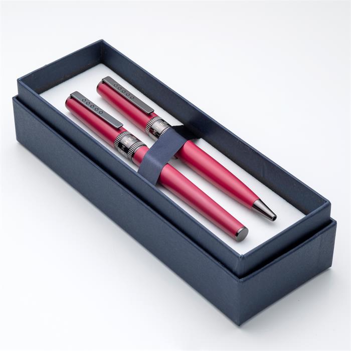 Tom Hessin Rebel Collection Jewellers Rouge Medium Fountain Pen & Ballpoint Pen Set