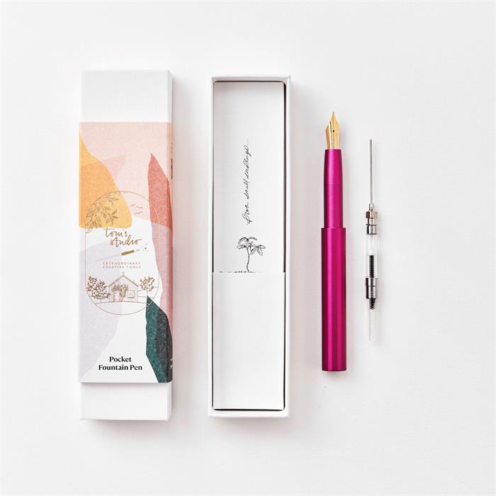 Tom's Studio Pocket Fountain Pen - Mulberry - V2 - SemiFlex Nib