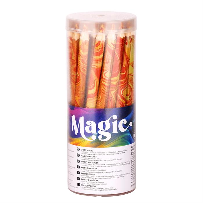 Koh I Noor jumbo special coloured MAGIC pencil 3405 - tub of 30 pencils - Fire Design (New Packaging)
