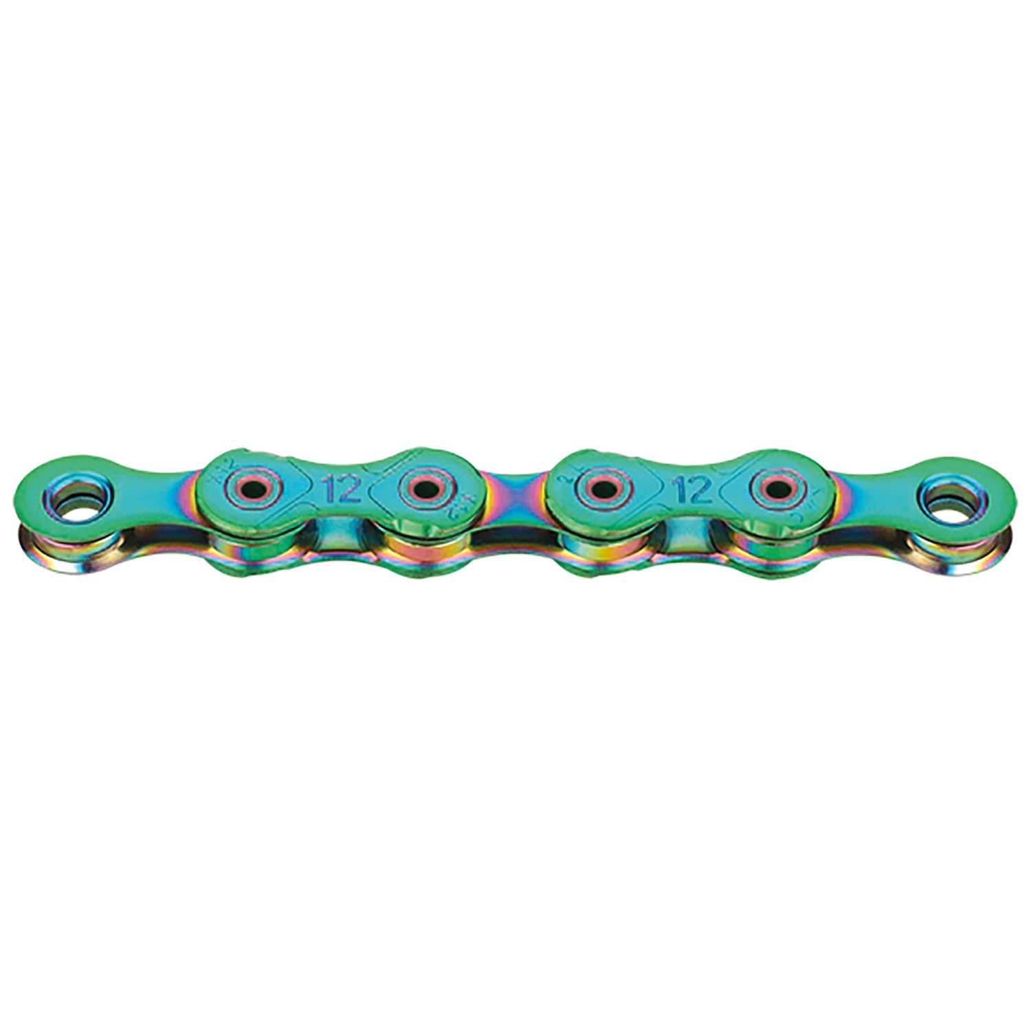 KMC Catena per bicicletta, 12 velocità, cerata, 126 maglie, compatibile con Shimano, con link Missinglink, X12L Aurora Green