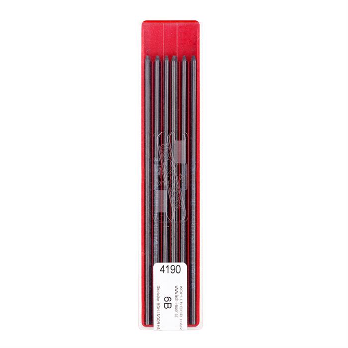 Koh I Noor graphite lead 2.0mm x 120mm 4190 6B - pack of 12 leads