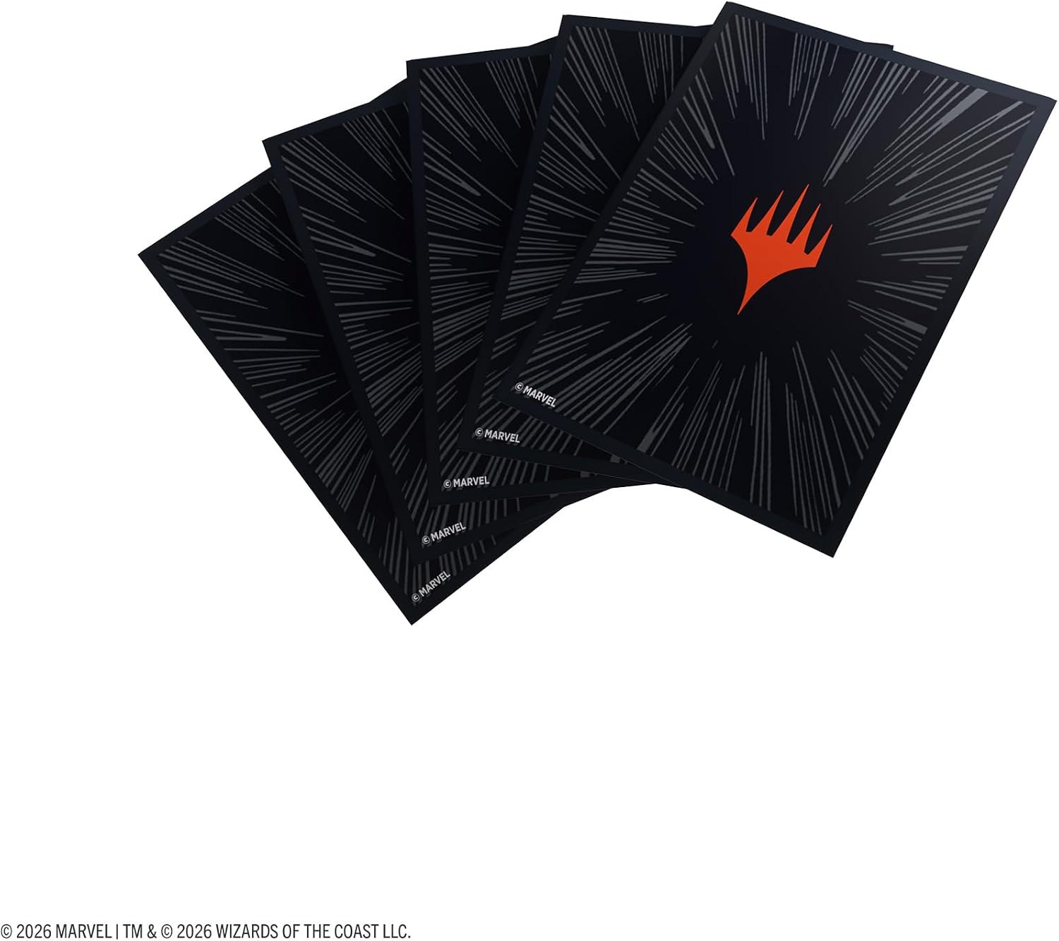 Gamegenic | Magic: The Gathering | Double Sleeving 100 | Comic Burst Black | Magic: The Gathering | Marvel Super Heroes Premium Double Sleeving Pack 100 - Comic Burst Black