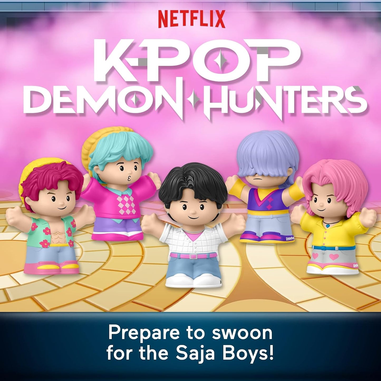 Little People Collector Kpop Demon Hunters: Saja Boys Special Edition Set for Movie Fans, 5 Figures in a Display Package
