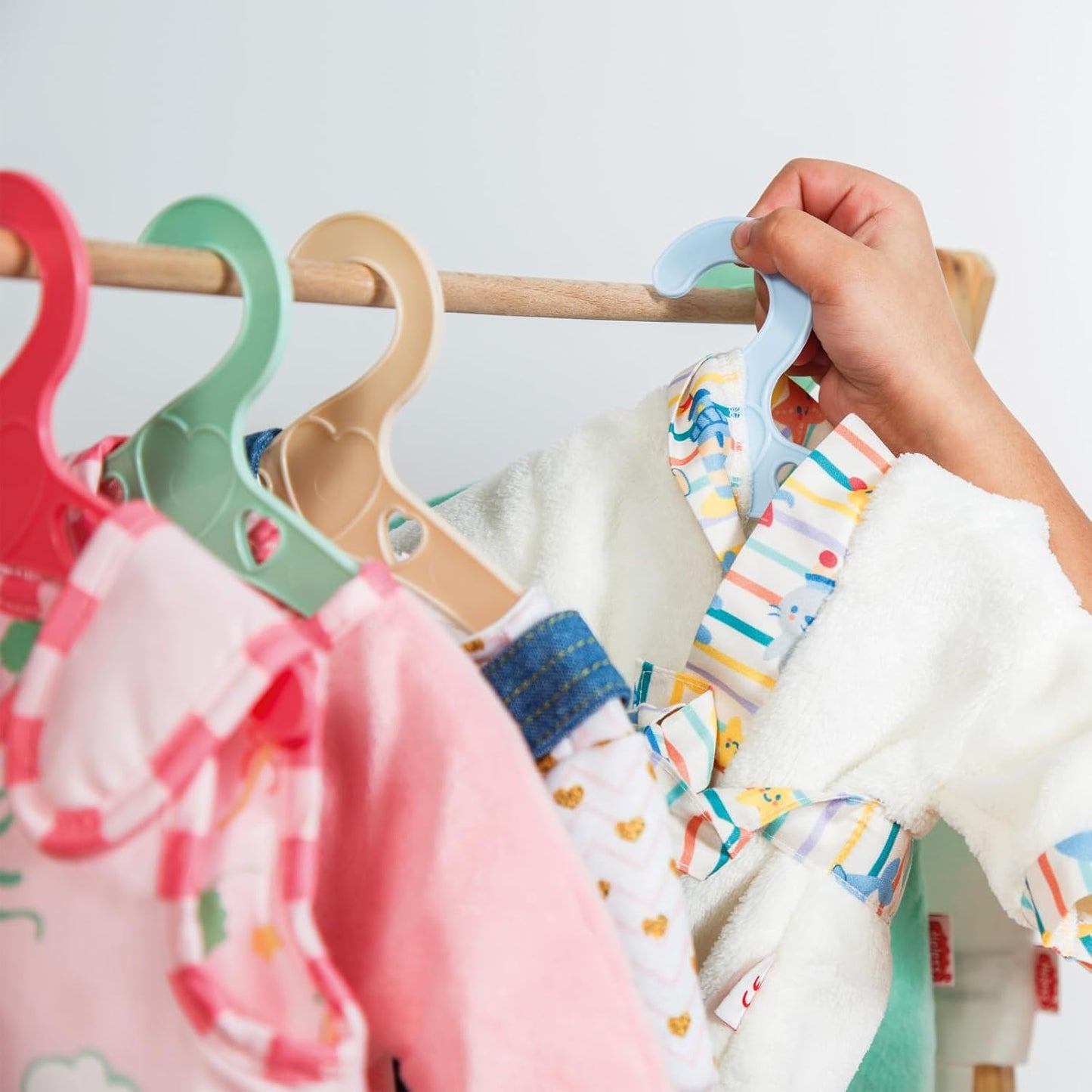 Poppenhangers Pastelkleuren - 6st.