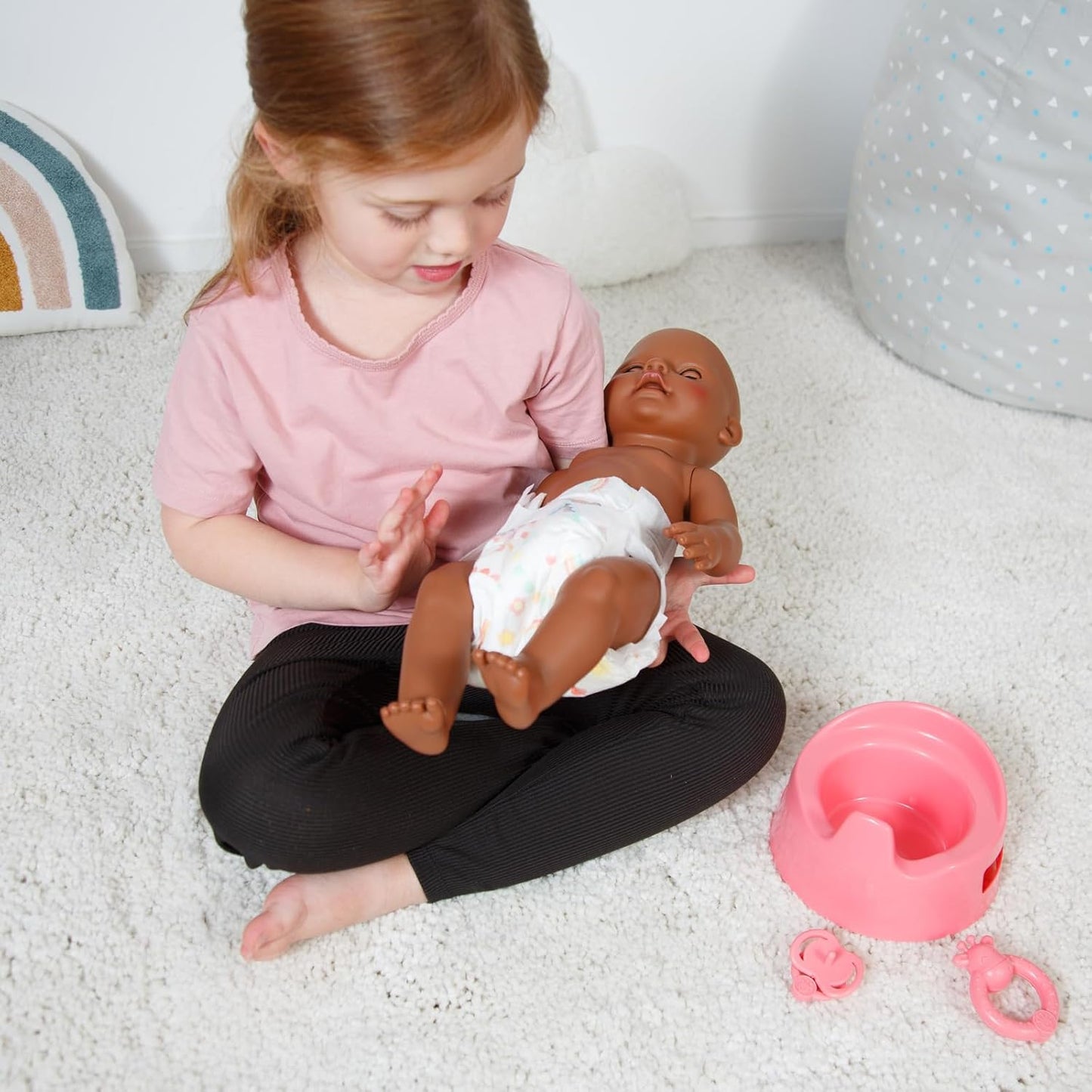 Poppenpotje met Accessoires Roze - 15cm