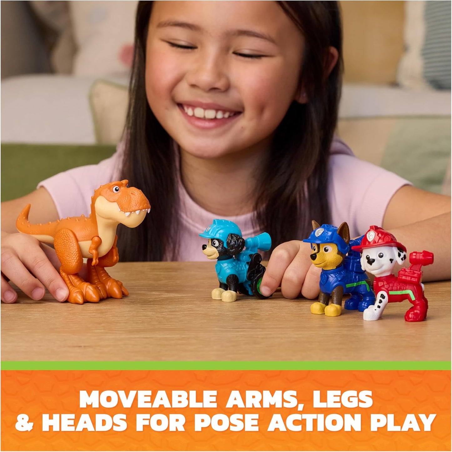 Paw Patrol: The Dino Movie, Dino Adventure Pack, Collect 6 Action Figures including Ryder, Rex, and Timmy the T-Rex, Nursery Dinosaur Toys for Boys and Girls 3+
