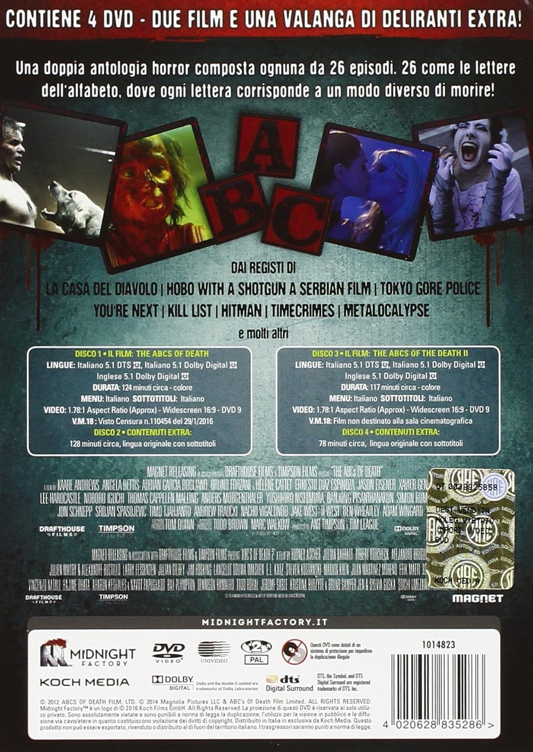 The ABCs Of Death 1-2 (Ltd) (4 Dvd+Booklet)