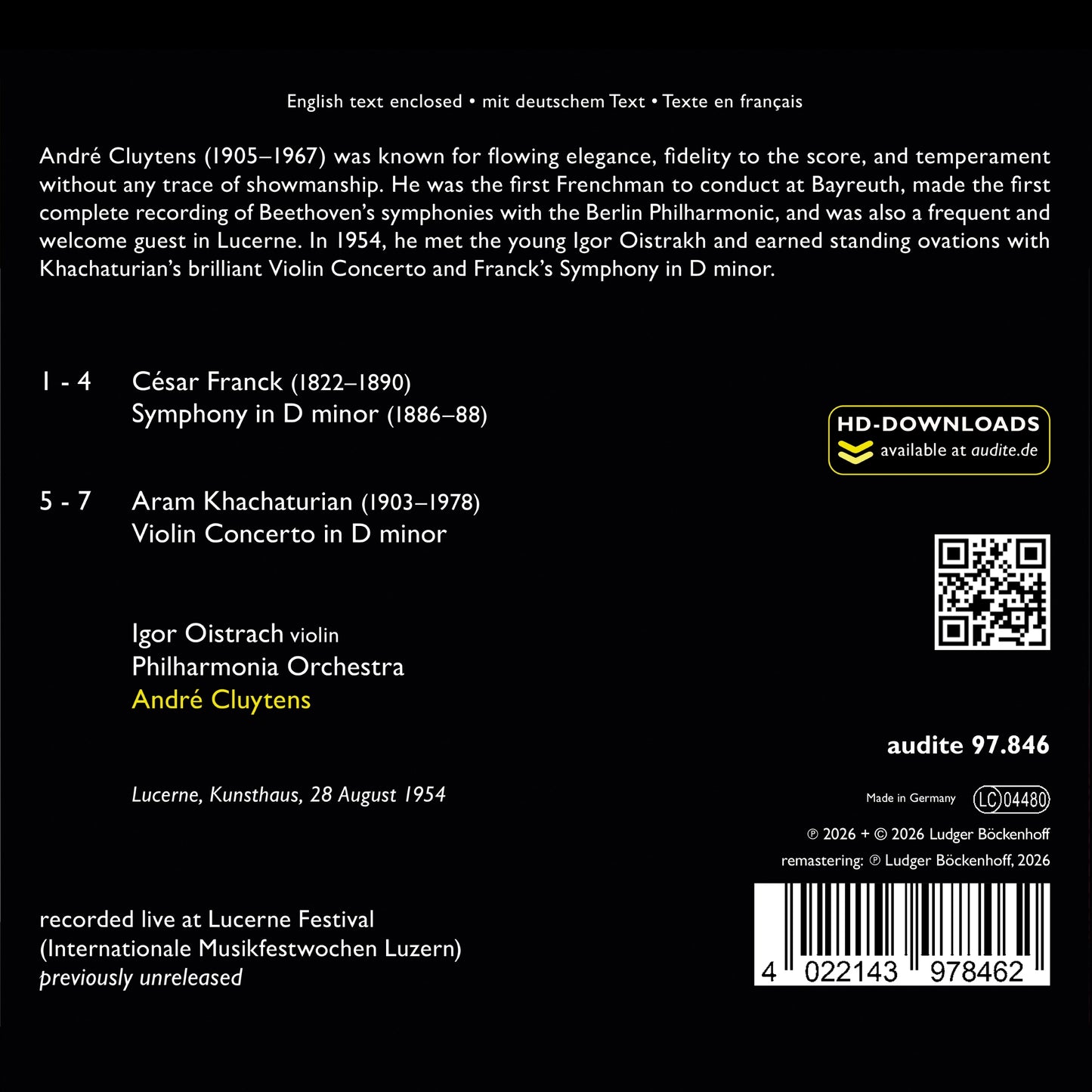 Franck: Symphony in D Minor/Khachaturian: Violin Concerto