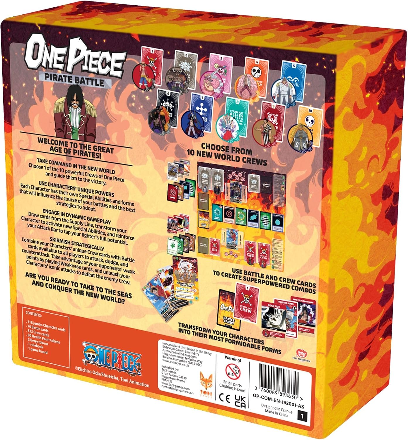 Topi Games | One Piece Pirate Battle | Deck Building Board Game, Officially Licensed Anime Manga Strategy Card Game With Crew Ships And Attacks | 2-6 Players | 45 Minutes