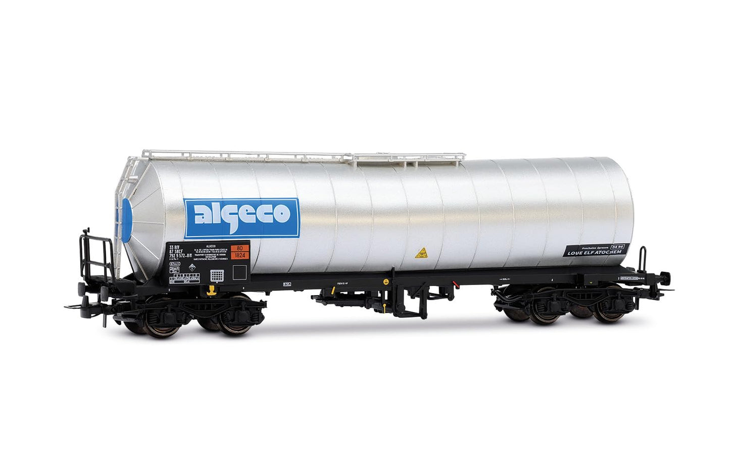 Jouef HJ6324 SNCF, 4-Achs-Isolierter Kesselwagen Algeco, Chrom-Silber-Lackierung, ep.IV, Eisenbahn-Wagen, ab A14+