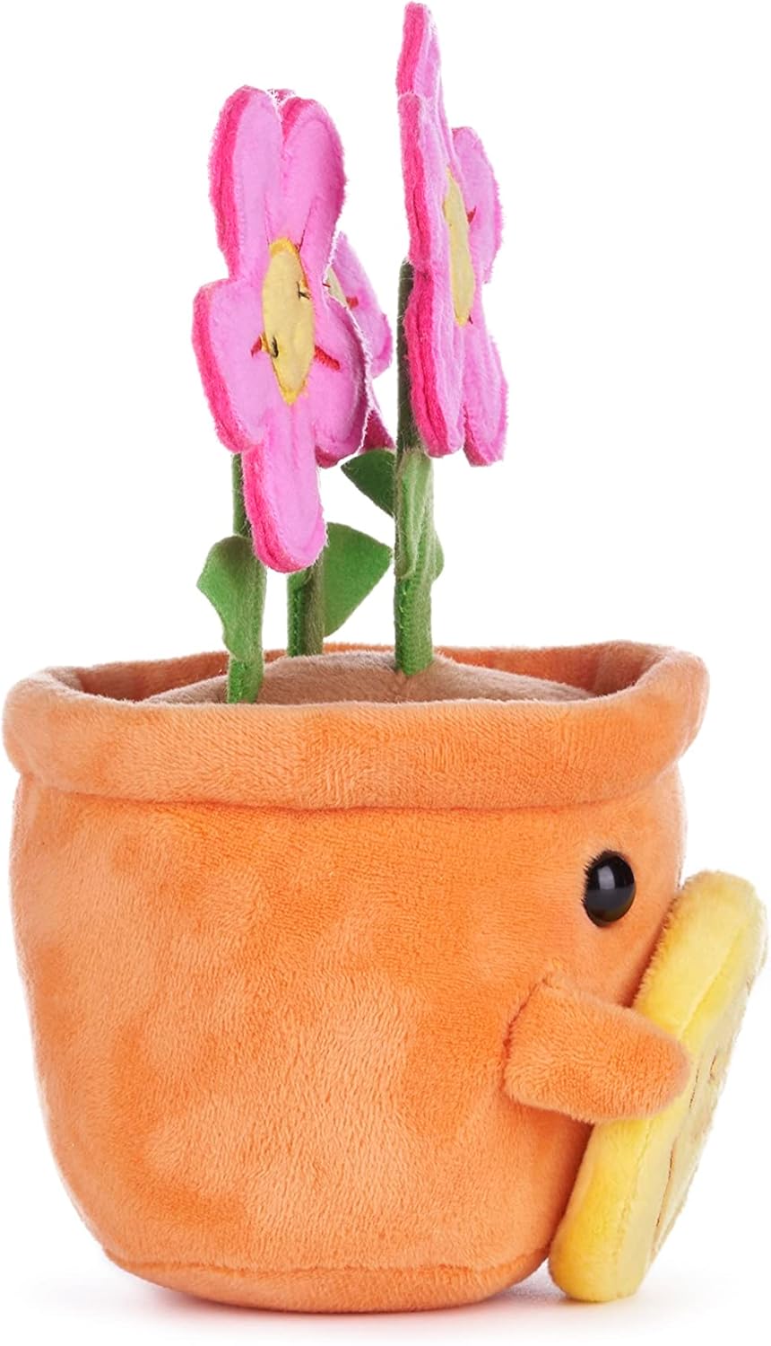 Swizzels Love Hearts 18CM (7-inch) Felicity Flowerpot Blooming Amazing Plush Soft Toy, 38012, Yellow,orange,pink