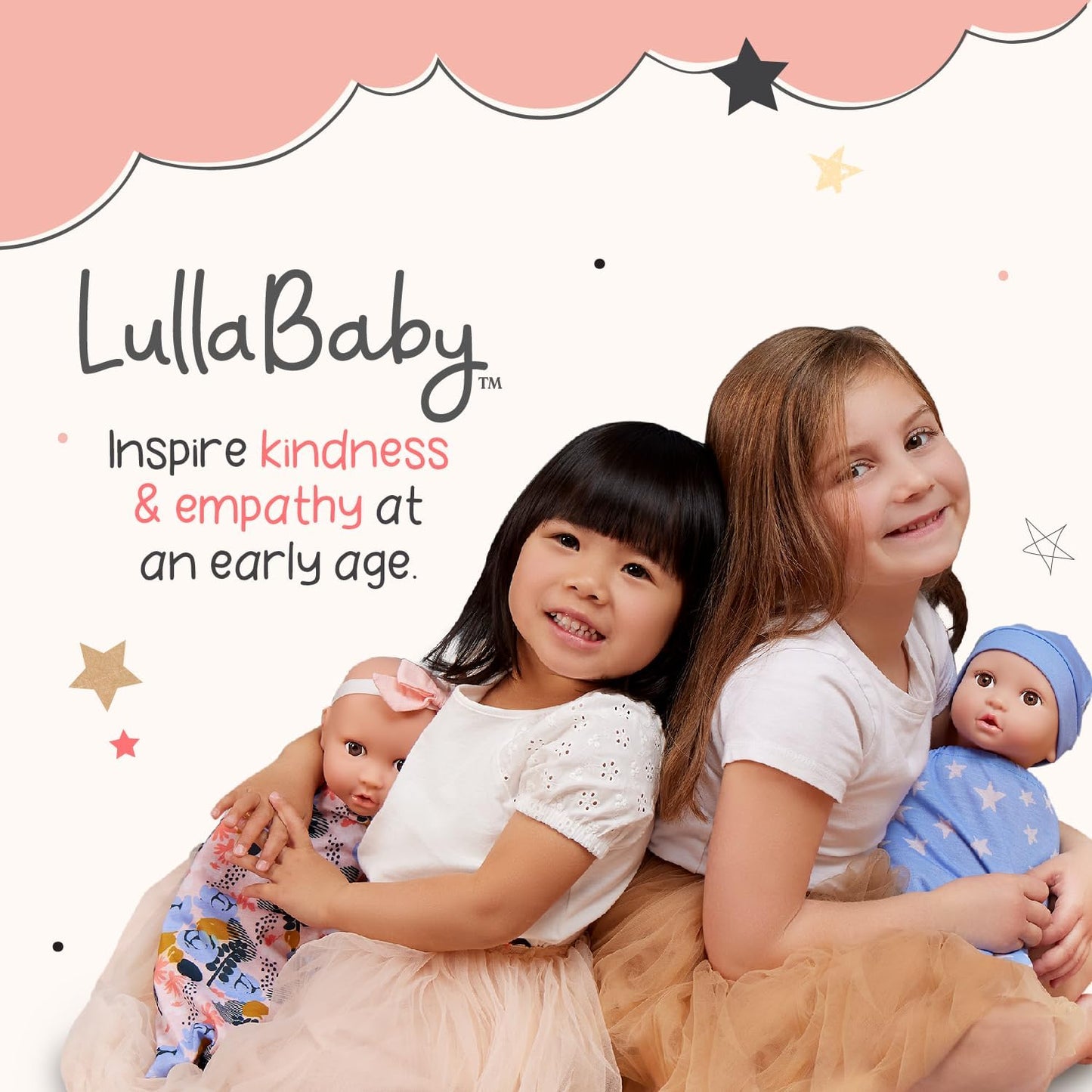 LullaBaby - Plüsch-Baby-Badepuppe - Junge - 36 cm waschbare Badepuppe Junge - Weicher Körper für echtes Wasserspiel - Blondes Haar & Badewannen-Accessoires - Kinder 2 Jahre +