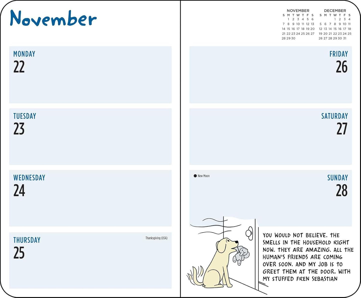 Thoughts of Dog 2027 Monthly/Weekly Planner Calendar