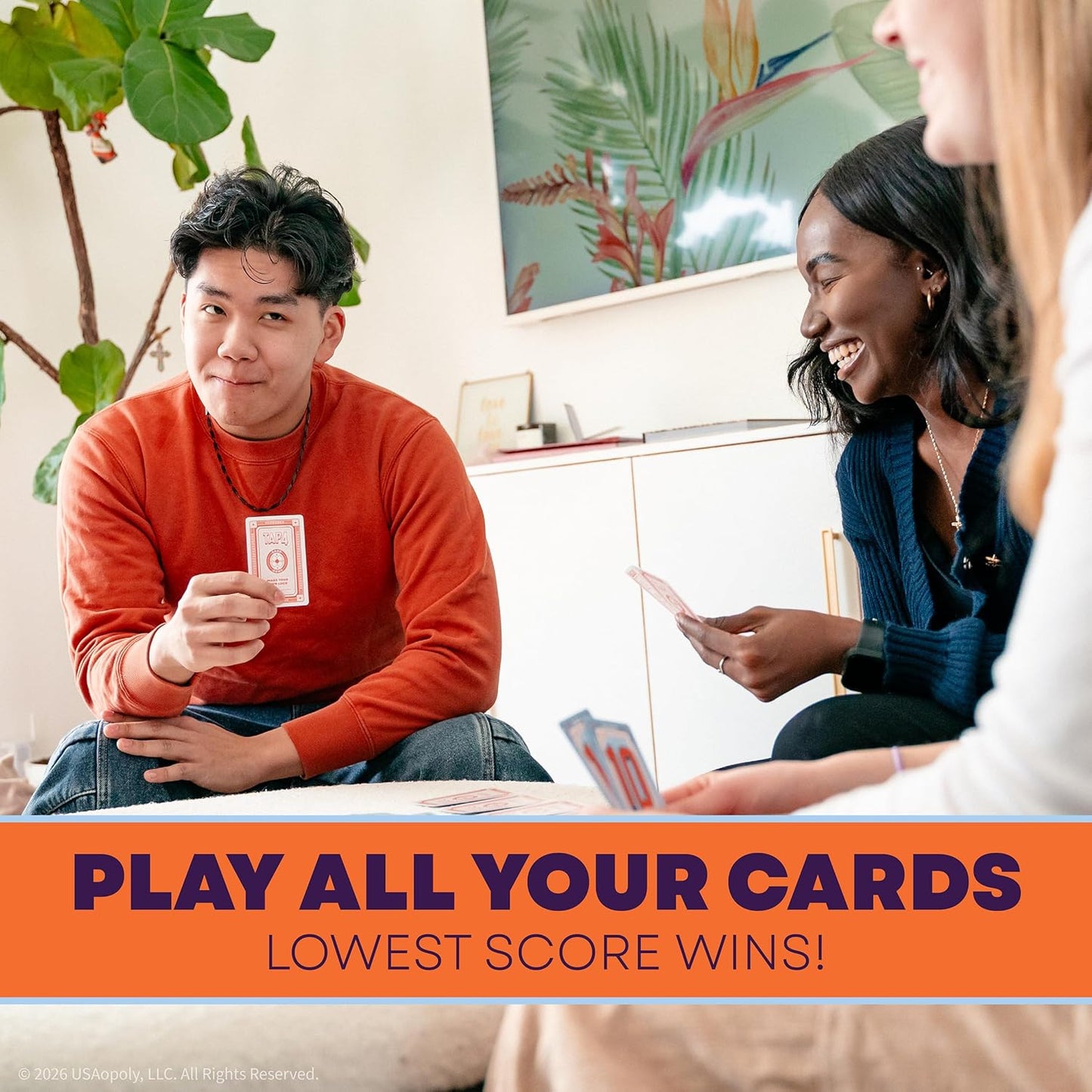 USAopoly Tap 4 Card Game - High-Energy Family Action, 2-6 Players, Ages 10+ | Fast-paced 20-minute card game. Boost reflexes and enjoy competitive family fun. Portable for travel and quick sessions.