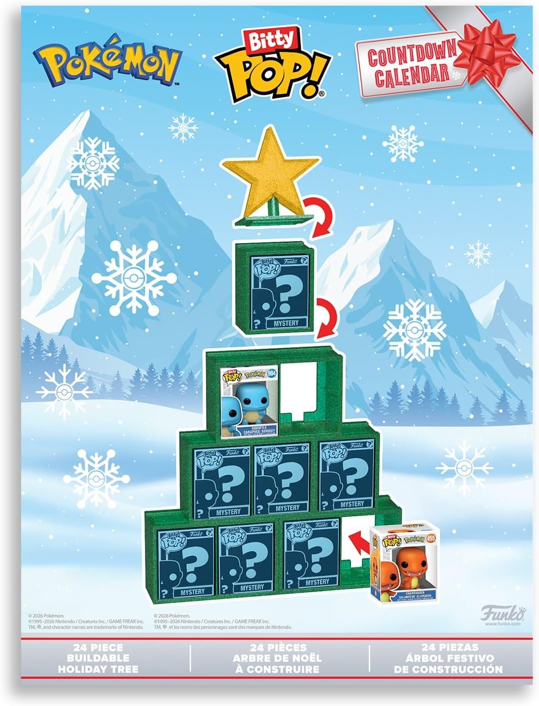 Funko Bitty POP! Countdown Calendar: Pokemon - Calendario dell’Avvento - 24 giorni di sorprese - Da collezione Vinyl Mini Figures - Scatola misteriosa - Idea regalo - Conto alla rovescia di Natale