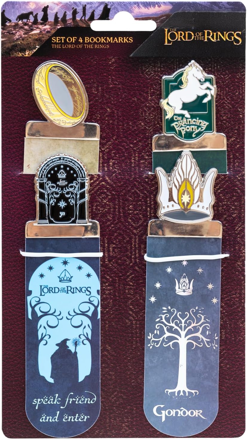 Set Di 4 Segnalibri Il Signore Degli Anelli (LOTR) | Segnalibro Particolare Bambini Regalo Feste | Gadget Signore Degli Anelli Ufficiale