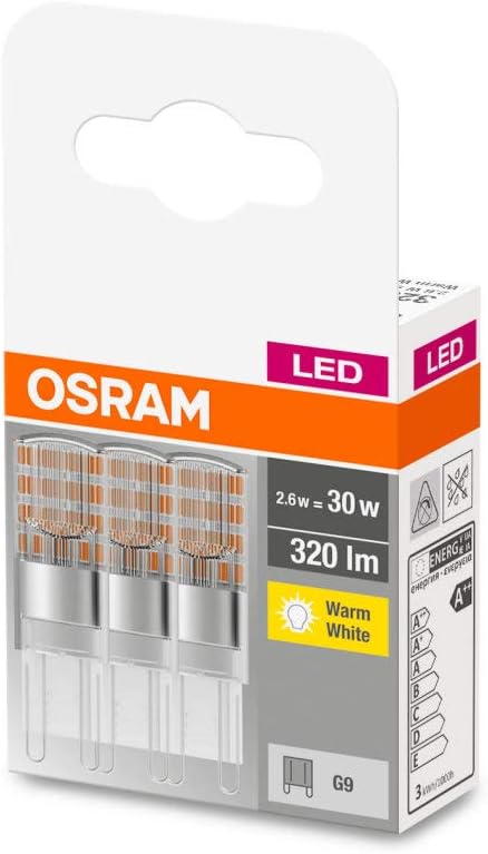 Osram 4058075450073 Led-Lamp Energielabel E (A - G) G9 Ballon 2.6 W = 30 W Warmwit (+ X L) 15 Mm X 47 Mm 3 Stuk(S)