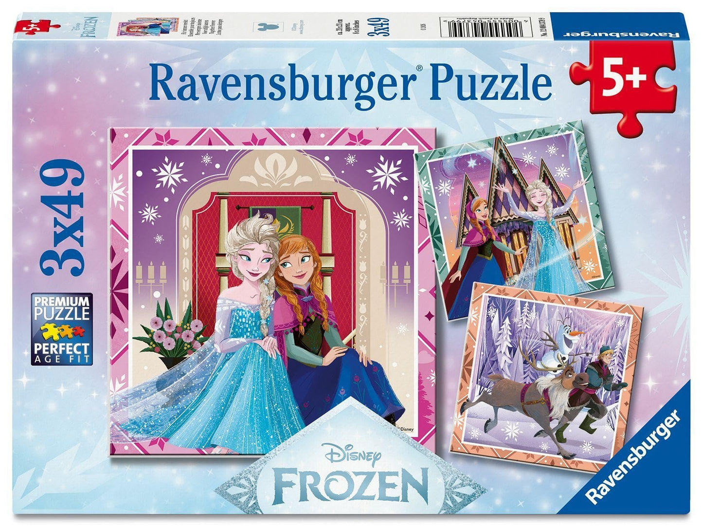 Ravensburger - Puzzle 3 x 49 Pezzi: Disney Frozen, Puzzle Bambini 5 Anni, 21 X 21 Cm, Regalo Bambina 5 Anni E Bambino