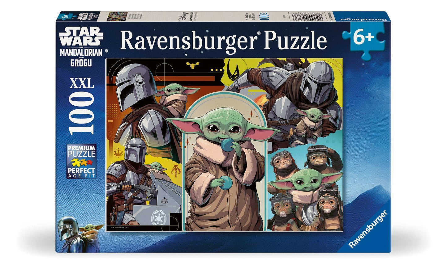 Ravensburger - Puzzle 100 Pezzi XXL: The Mandalorian & Grogu, Puzzle Bambini 6 Anni, 49 x 36 cm, Regalo Bambina 6 Anni E Bambino