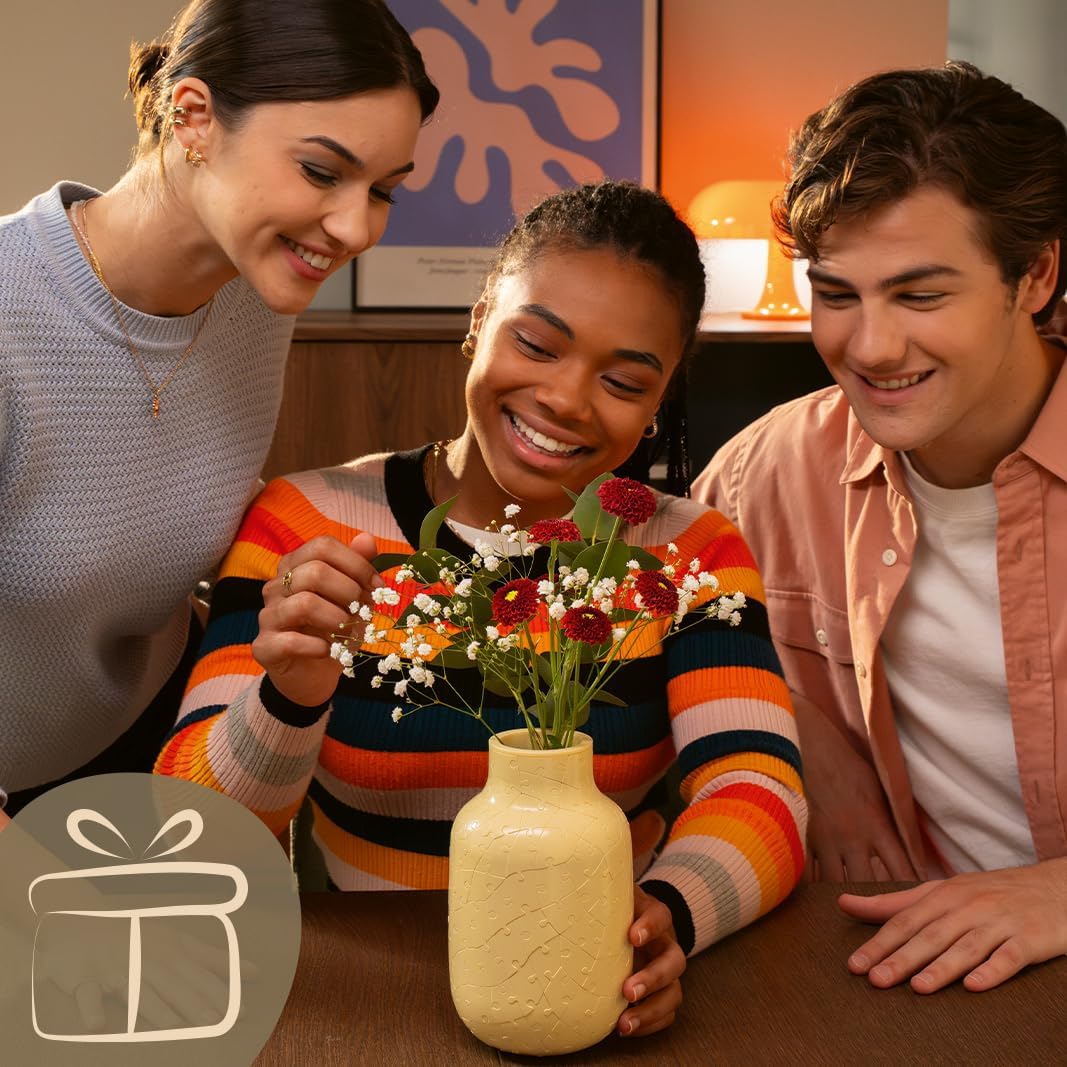 Ravensburger - Puzzle 3D Vase Design: Butter-Yellow, Puzzle 3d Adulti, Modellismo Da Costruire Adulti Di 162 Pezzi, Regalo Adulti, Idee Regalo