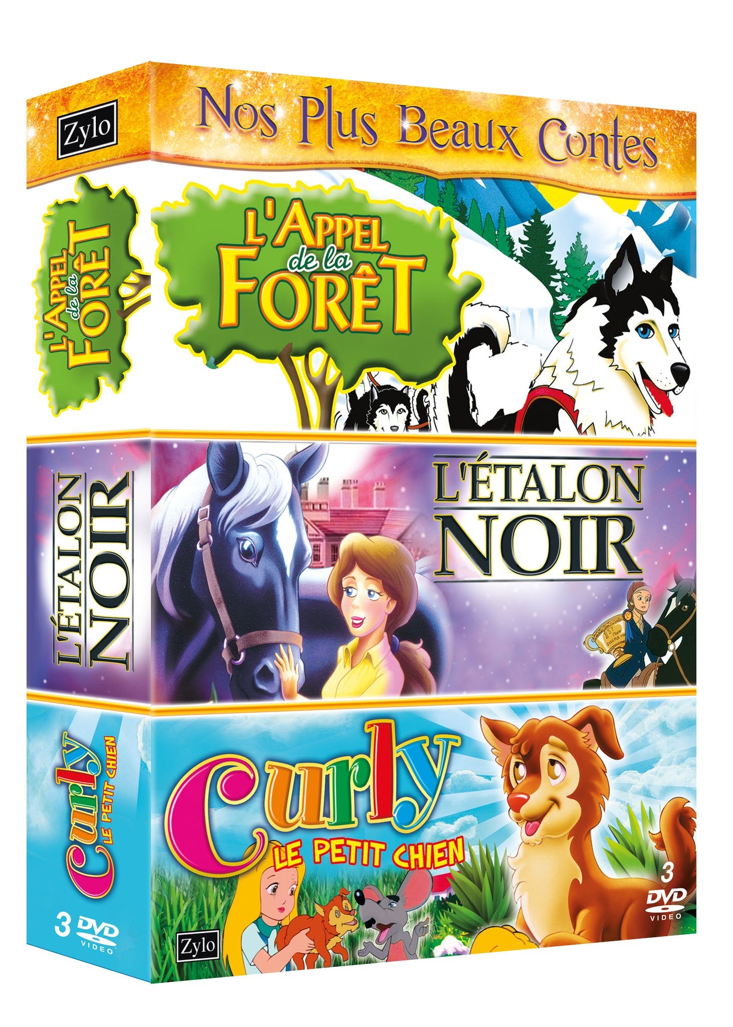 Coffret tri pack, vol. 7 : l'étalon noir ; l'appel de la forêt ; curly le petit chien