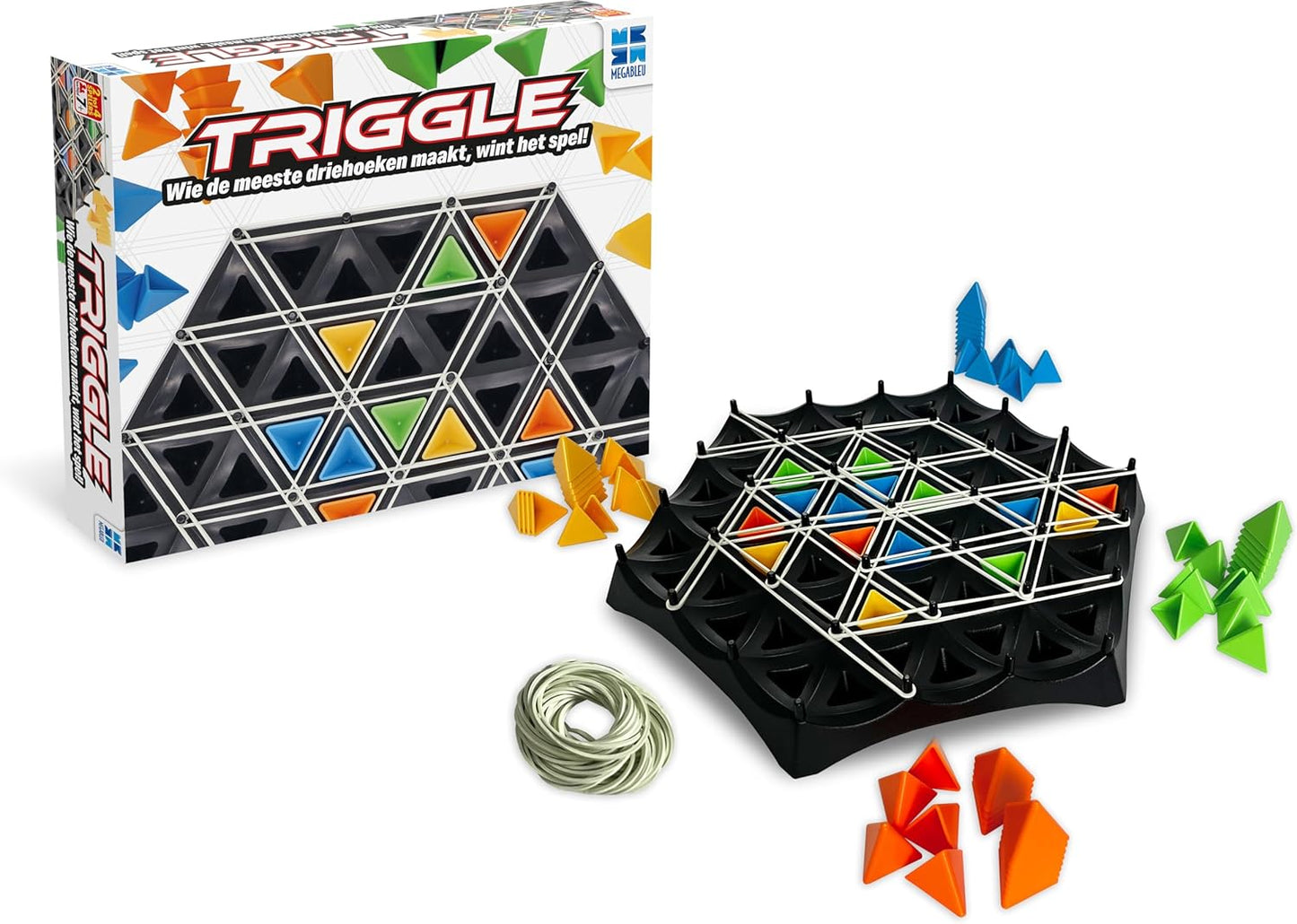 Megableu - TRIGGLE - Bordspel Strategie & Logica Voor Familie En Kinderen 7 Jaar+ - Vorm Driehoeken Om Te Scoren - Tactisch Gezelschapsspel - 2 Tot 4 Spelers - Nederlandse Versie